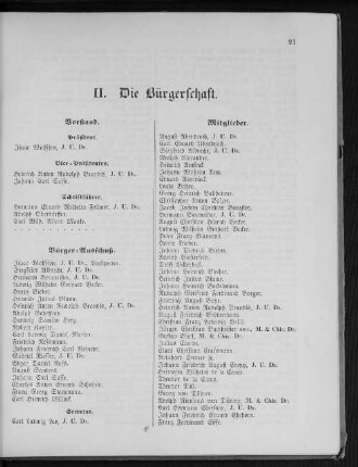 II. Die Bürgerschaft.
