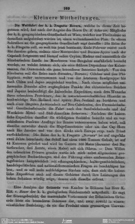 Kleinere Mittheilungen