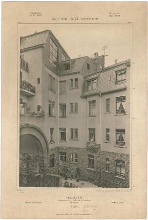 Billing, Hermann; Karlsruhe, Stephanienstr. 94-96; Haus Billing und Helmle, Torbau - Haus Billing, Rückseite