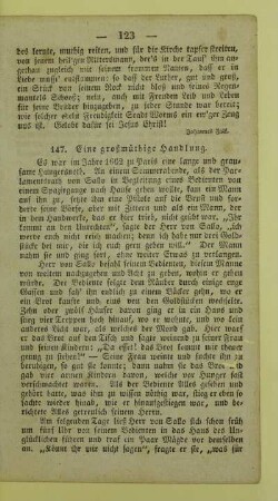 147. Eine großmüthige Handlung