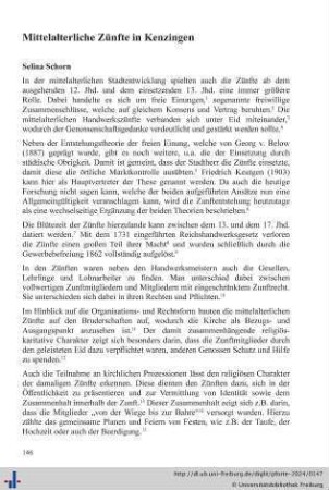 Mittelalterliche Zünfte in Kenzingen