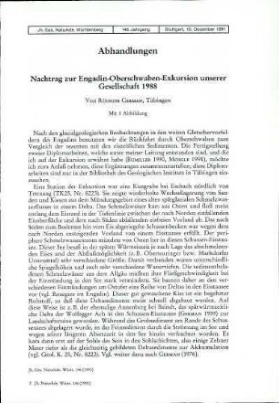 Nachtrag zur Engadin-Oberschwaben-Exkursion unserer Gesellschaft 1988