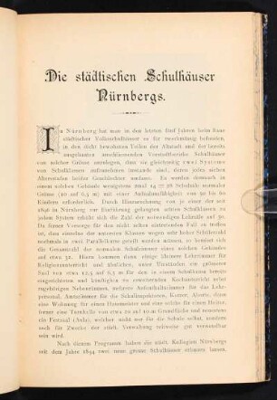 Die Städtischen Schulhäuser Nürnbergs.