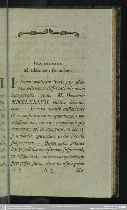 Prolegomena ad editionem secundam