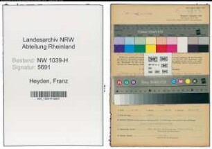 Entnazifizierung Franz Van Heyden , geb. 14.09.1897 (Betriebsleiter)