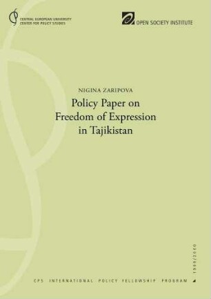 Policy paper on freedom of expression in Tajikistan