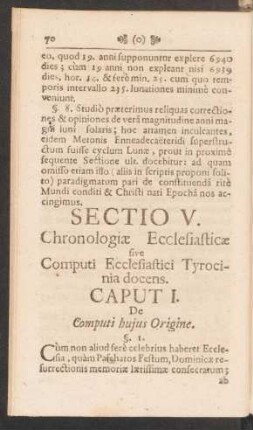 Caput I. De Computi hujus Origine.