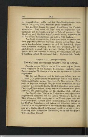37. Überblick über die deutschen Angriffe 1918 im Westen