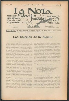 Las liturgias de la higiene