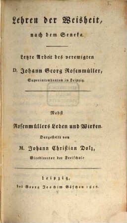 Lehren der Weisheit nach dem Seneka