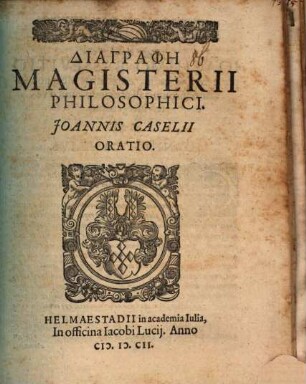 Diagraphe magisterii philosophici : oratio
