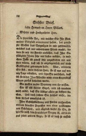 Sechster Brief. - Zehenter Brief.