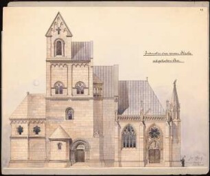 Romanische Kirche mit gotischem Chor: Seitenansicht