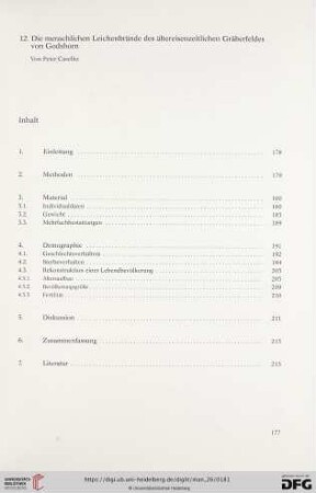 Die menschlichen Leichenbrände des ältereisenzeitlichen Gräberfeldes von Godshorn