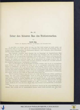 XI. Über den feineren Bau des Rückenmarkes.