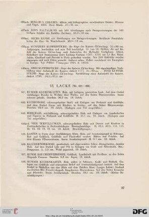 VI. Lacke (Nr. 441-456)