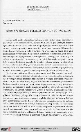 46.1998: Sztuka w oczach polskiej prawicy do 1939 roku