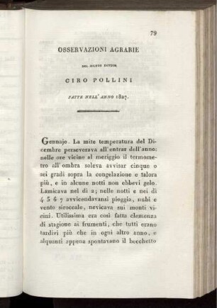 Osservazioni Agrarie Fatte nell' anno 1827.