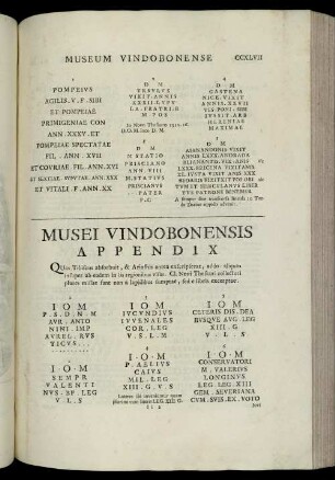 Musei Vindobonensis Appendix.