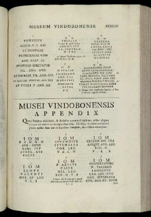 Musei Vindobonensis Appendix.