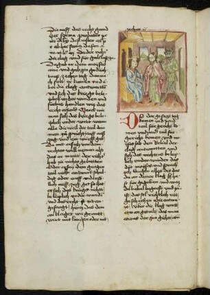 Prozeßverfahren: Moses vor dem Richter Salomo (responsiones des Verteidigers) im Beisein Belials.