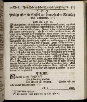 Predigt über die Epistel am dreyzehenden Sonntag nach Trinitatis.
