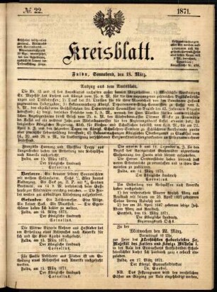 Ausgabe vom Samstag, den 18. März 1871.