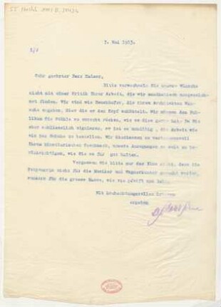 Brief an Alfred Kaiser : 07.05.1913