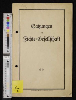 Satzungen der Fichte-Gesellschaft