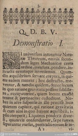 Demonstratio I.