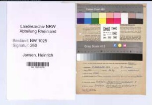 Entnazifizierung Heinrich Jansen , geb. 17.12.1904 (Malermeister)