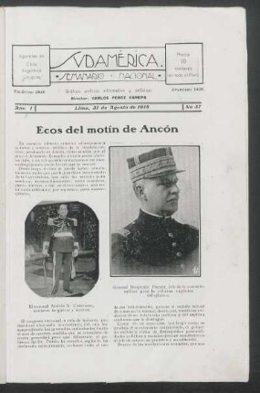 General Benjamín Puente, jefe de la comisión militar para la reforma orgánica del ejército. [Fotografía]