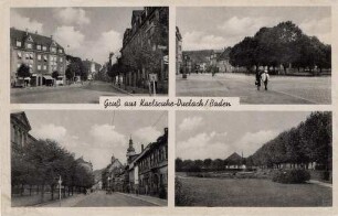 Postkartenalbum mit Motiven von Durlach. "Gruß aus Karlsruhe-Durlach/Baden. Am Bahnhof"