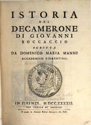 Istoria del Decamerone di Giovanni Boccaccio
