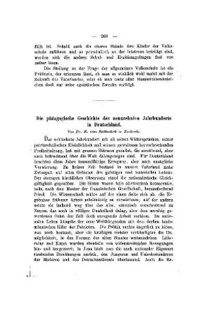 Die pädagogische Geschichte des neunzehnten Jahrhunderts in Deutschland