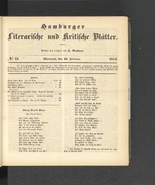 No. 13. 15. Februar 1854