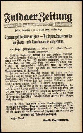 Ausgabe vom Samstag, den 11. März 1916.
