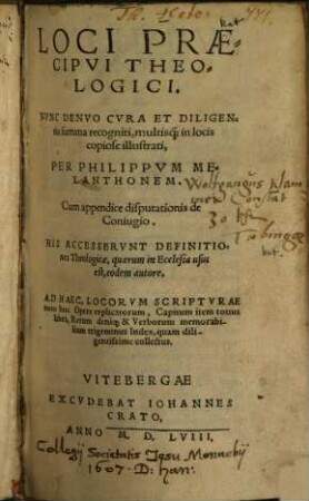 Loci Praecipvi Theologici