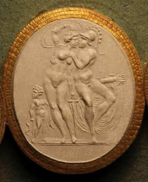 Venus und Mars küssend, daneben Cupido (Daktyliothek, Erstes Mythologisches Tausend)