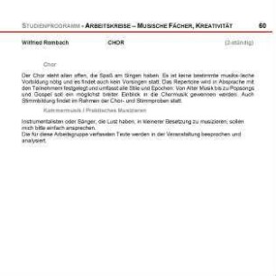 Arbeitskreise - künstlerische Praxis, Musisches, Kreativität, Medien