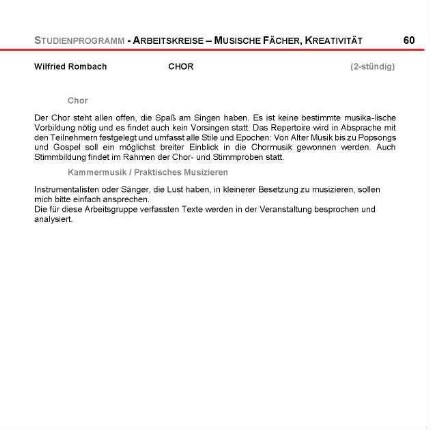 Arbeitskreise - künstlerische Praxis, Musisches, Kreativität, Medien
