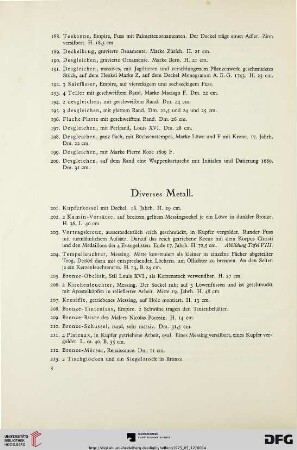 Diverses Metall (Nr. 201-234)