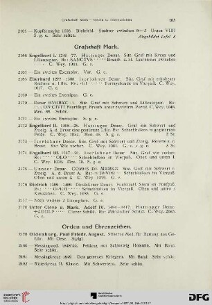 Orden und Ehrenzeichen (Nr. 2179-2229)