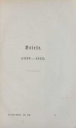 Briefe (1820 - 1831).