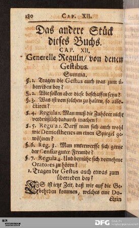 Cap. XII. General-Reguln von Gestibus.