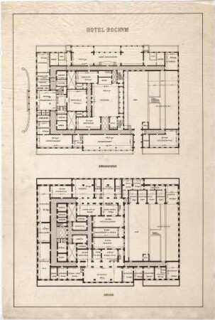 Billing, Hermann; Bochum (Nordrhein-Westfalen); Hotel Bochum - Grundriss EG; Grundriss Keller