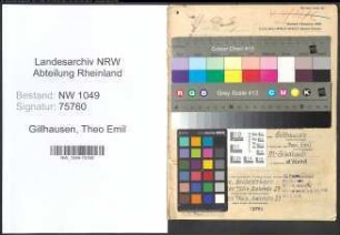 Entnazifizierung Theo Emil Gillhausen , geb. 06.07.1901 (Kaufmaennischer Angestellter)