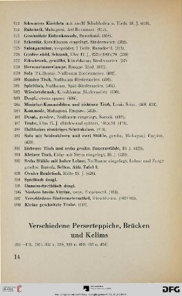 Verschiedene Perserteppiche, Brücken und Kelims (Nr. 399-416)