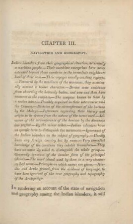 Chapter III. Nagivation and geography
