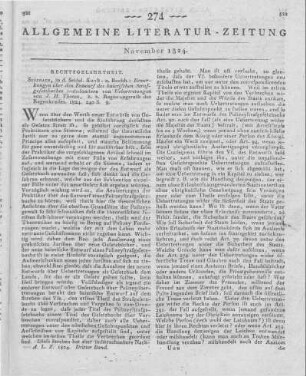 Thoma, J. H.: Bemerkungen über den Entwurf des baierschen Strafgesetzbuches insbesondere von Uebertretungen. Sulzbach: Seidel 1824